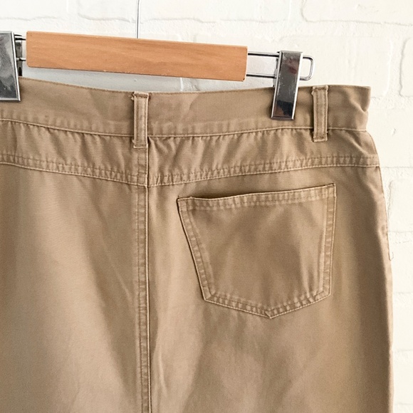 Vintage Y2K Maxi Sirt Cargo Column Cotton Minimalist Pockets Tan Beige Sz 10 - Picture 8 of 15